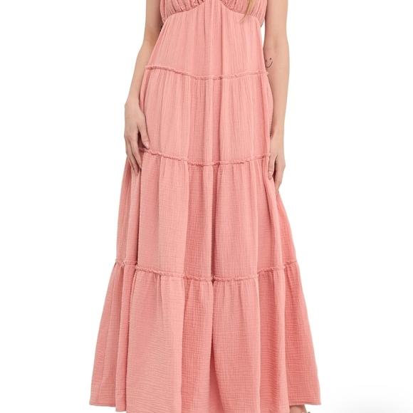 FREE THE ROSE Elegant Pink Sleeveless Dress,Sise XS - Picture 3 of 8